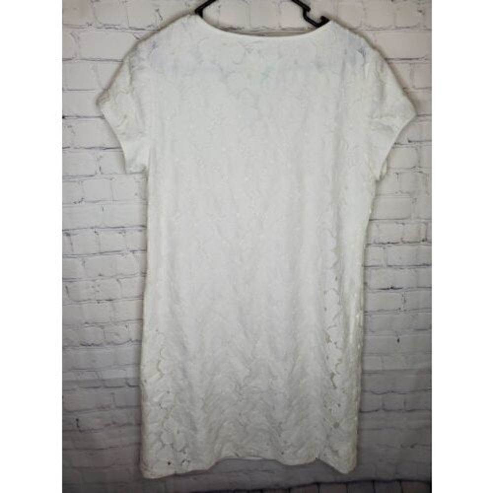 PAPPAGALLO White Floral Fitted Dress Size 10 - Picture 3 of 4